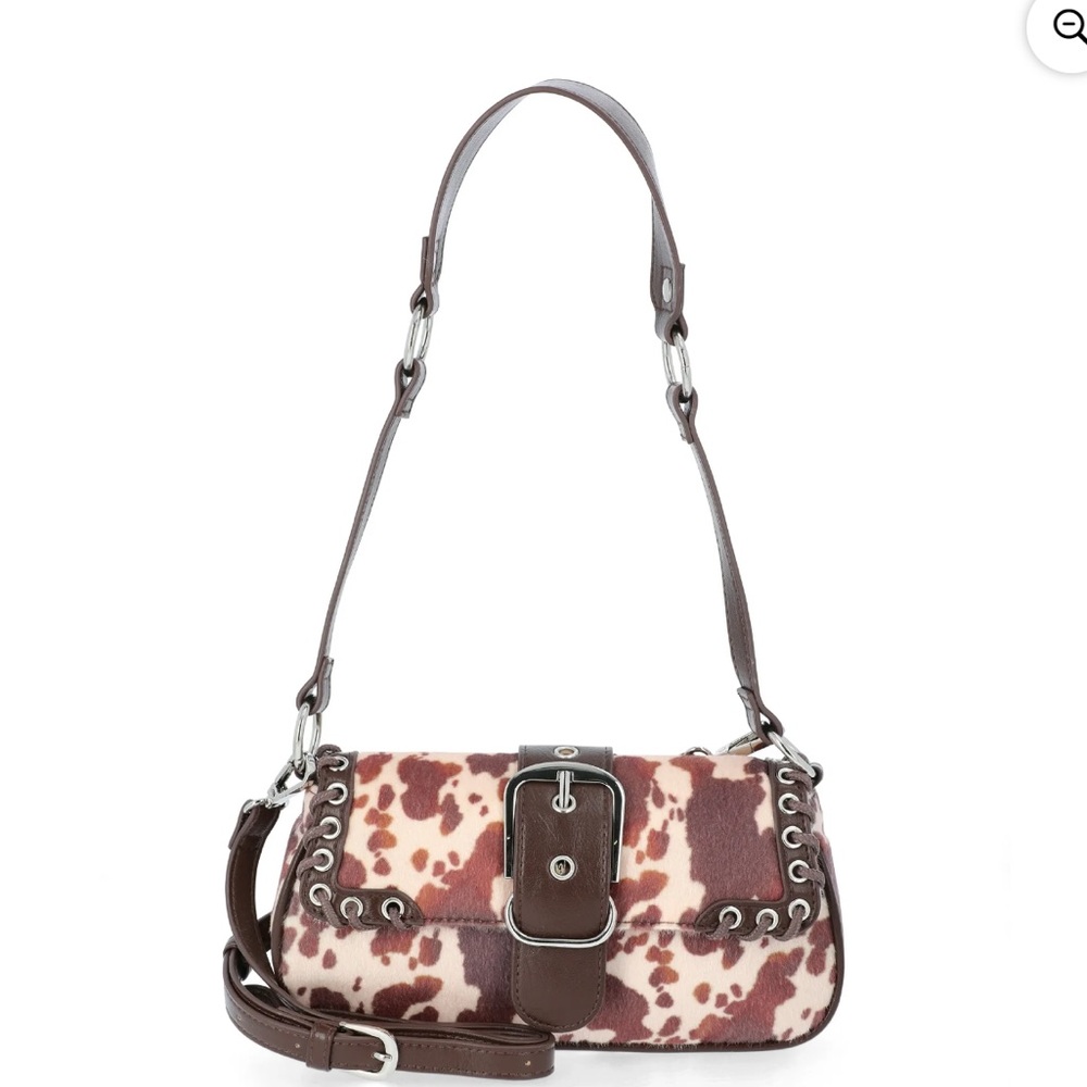 No Boundaries Women's Shoulder Bag in Brown Cow Whipstitch Viral SOLD OUT